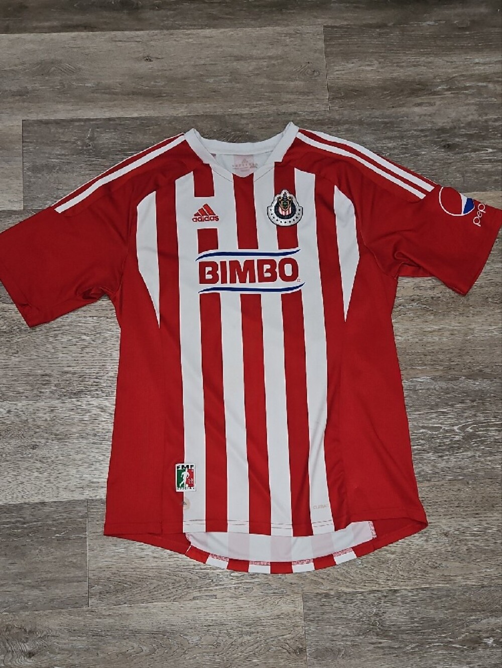 Adidas Chivas Red and White Striped Soccer Jersey Size XL - Picture 7 of 15